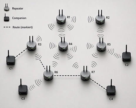 MeshCore, autarke Kommunikation ohne Internet und Handynetz